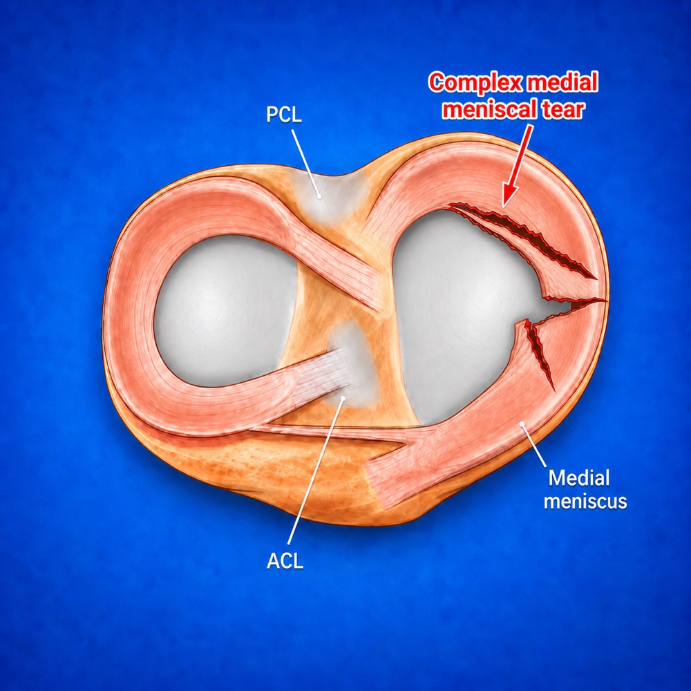 Complex meniscal tear