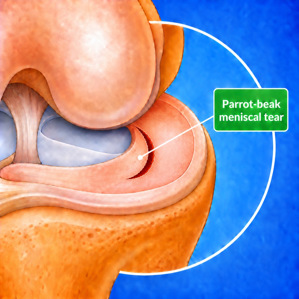 Parrot-beak meniscal tear